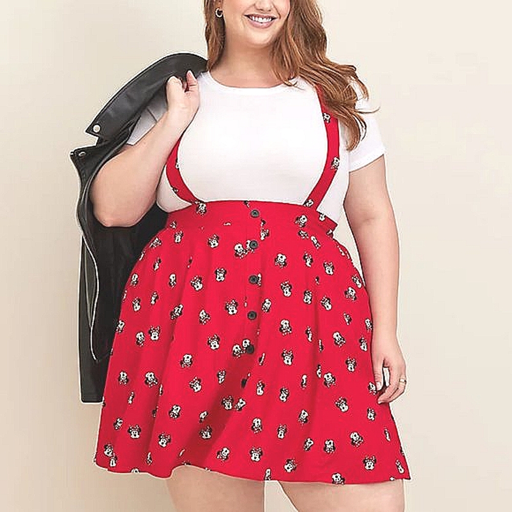 ❤️NWT TORRID SKIRT MINNIE MOUSE MINI SKIRTALL DISNEY CHALLIS - PLUS SIZE